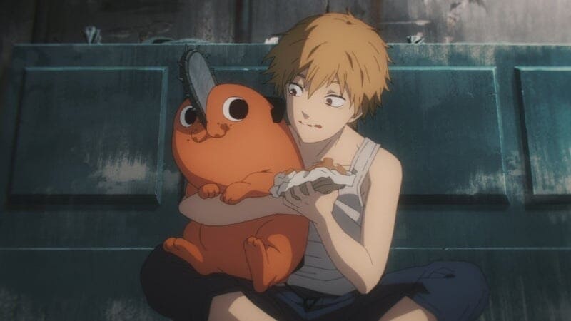 햄버거 먹는 포치타&덴지